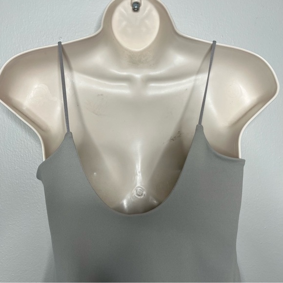 Abercrombie and Fitch Women Bodysuit Small Soft AF Tan Gray Thong Dipped‎ Back - Picture 9 of 9
